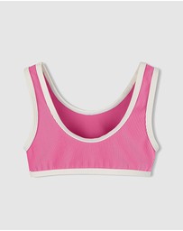 Zulu & Zephyr Mini - Mini Stripe Rib Scoop Bikini Top - Kids