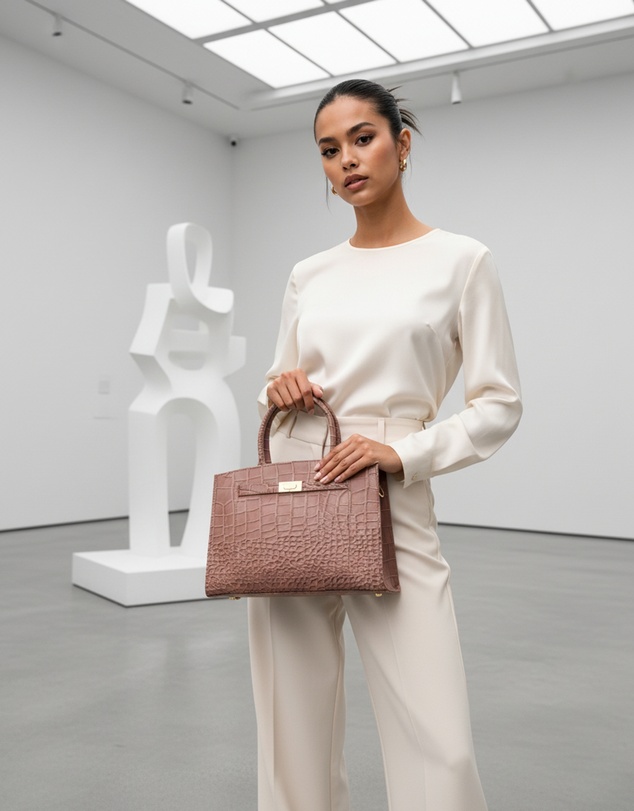 Cobb & Co - Arlie Leather Croc Tote