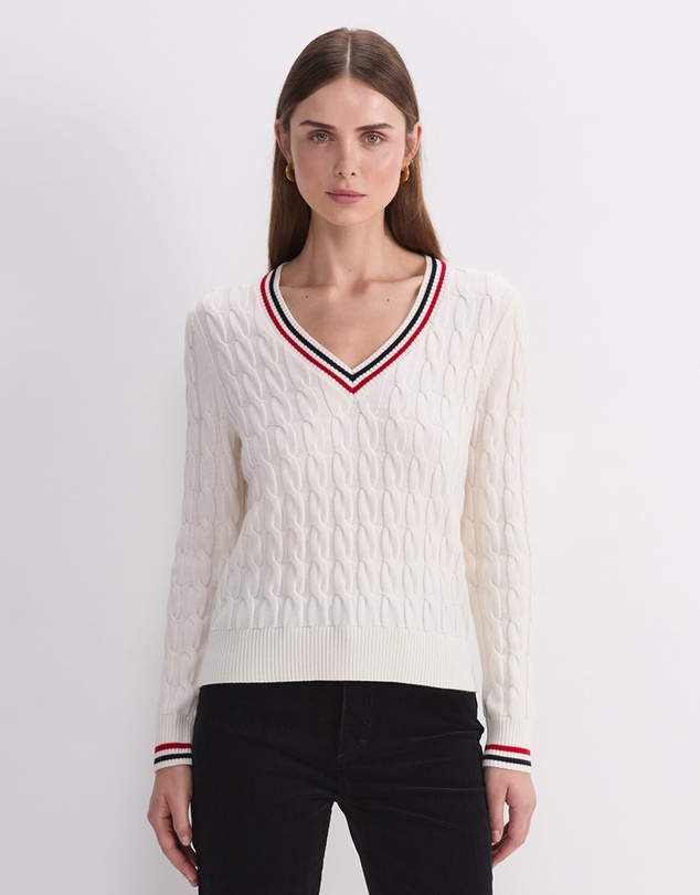 Sportscraft - Merino Cable V Neck Sweater