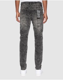 Ksubi - Chitch Stencil Stitch Worn Grey