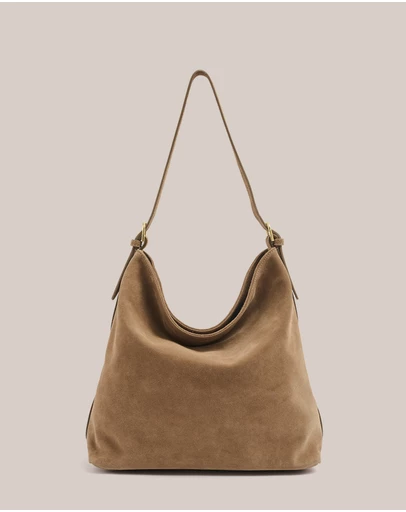 VESTIRSI - Savannah Brown Suede Hobo Bag