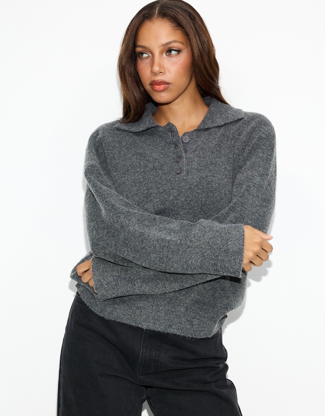 Dazie - Paris Weekend Knit Polo Jumper