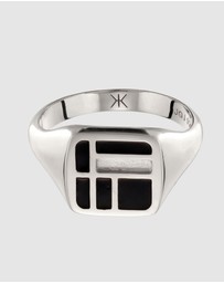 Kuzzoi - ICONIC EXCLUSIVE - Enamel Signet Ring in 925 Sterling Silver