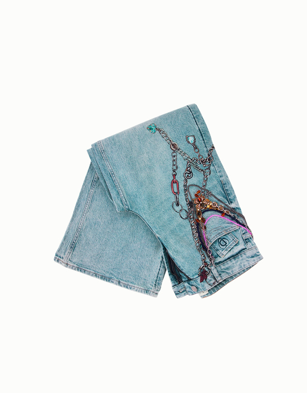 Desigual - Chain denim trousers