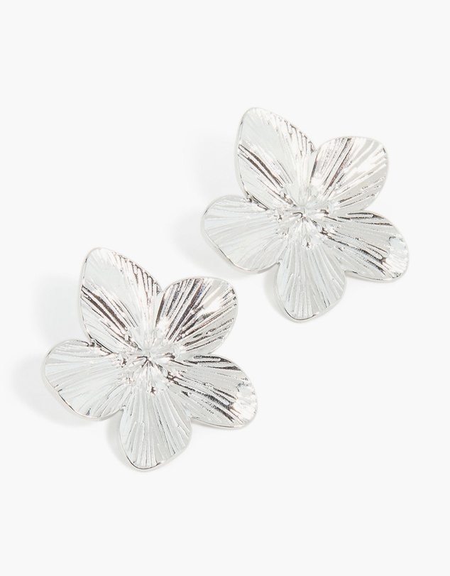 Lovisa - Waterproof Stainless Steel Textured Flower Stud Earrings