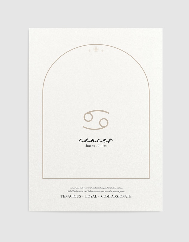 Olive et Oriel - Cancer Zodiac Art Print A3