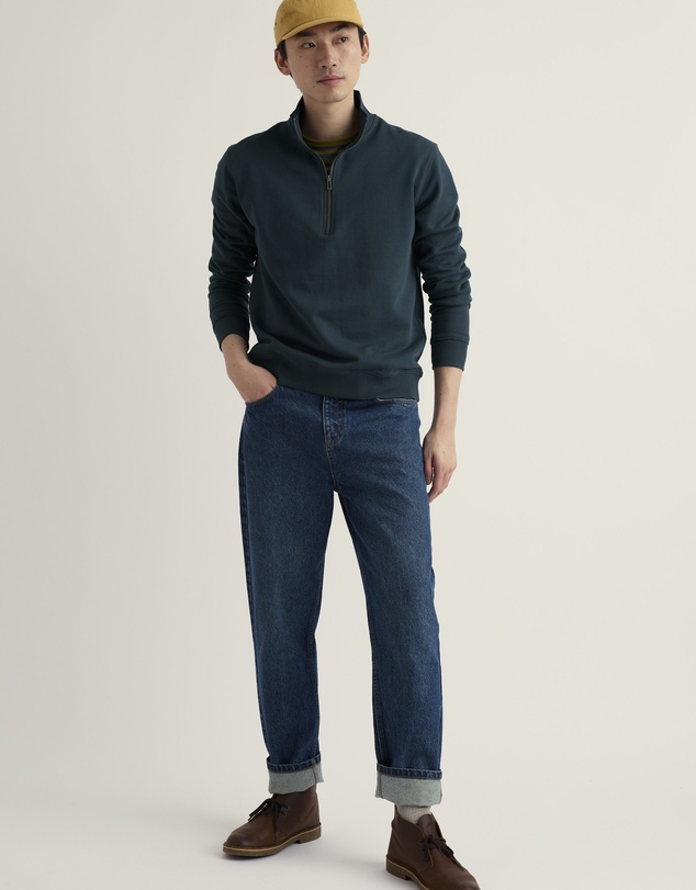 Seasalt - Men's Wood Moss Quarter Zip Sweatshirt