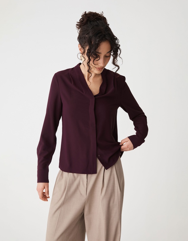 Forcast - Claudia Pleat Neck Blouse