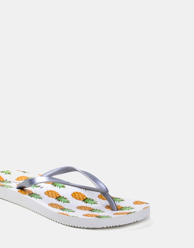 Vionic - Noosa Print Toe Post Sandal - Silver Pineapple