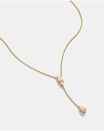 THOMAS SABO - THOMAS SABO Y Necklace with White Zirconia Stones Gold