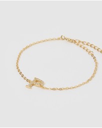 Izoa - Crystal Letter P Bracelet