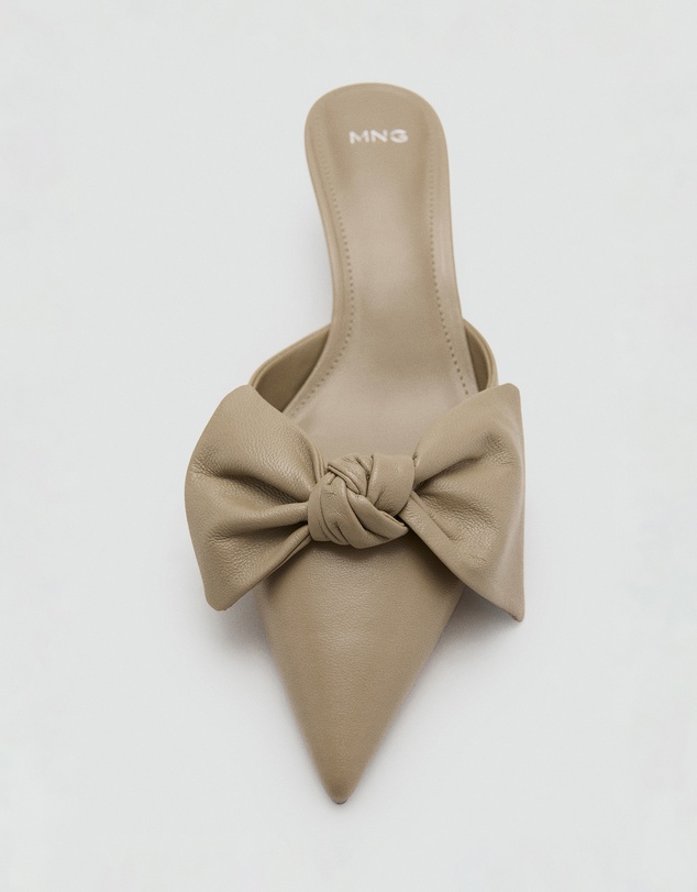 M.N.G - Heeled Leather Shoes with Bow
