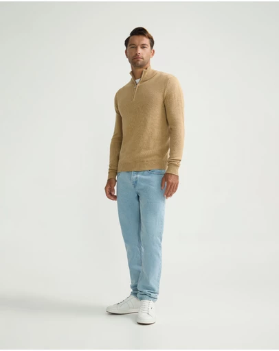 Oxford - Robert Zip Neck Knit Pullover