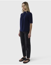 Farage - Crepe Short Sleeve Top