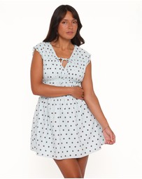 Petal & Pup - Pipper Mini Dress - Blue Polka Dot