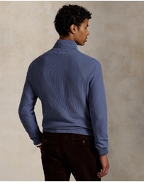 Polo Ralph Lauren - Mesh-Knit Cotton Quarter-Zip Sweater