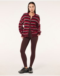 P.E Nation - Sable Stripe Knit Bomber Jacket