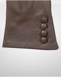 DENTS - Touchscreen 3 Point Silk-Lined Leather Gloves with Buttons