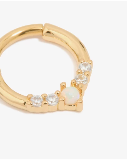 Lovisa - Gold Plated Surgical Steel Cubic Zirconia Marquise Clicker Ring