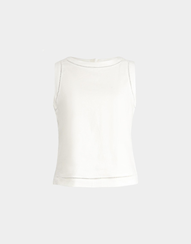 Forcast - Perry Linen Embroidery Top