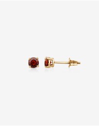Michael Hill - Stud Earrings with Rhodolite Garnet in 10kt Yellow Gold