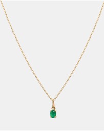Luna Rae - Solid Gold - Emerald Necklace