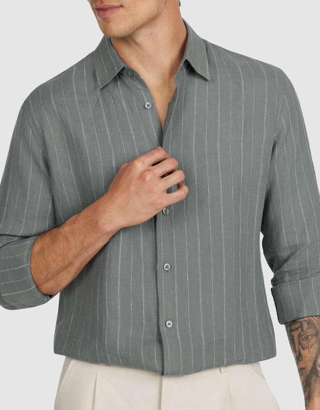 Tarocash - Hamilton Linen Stripe Shirt