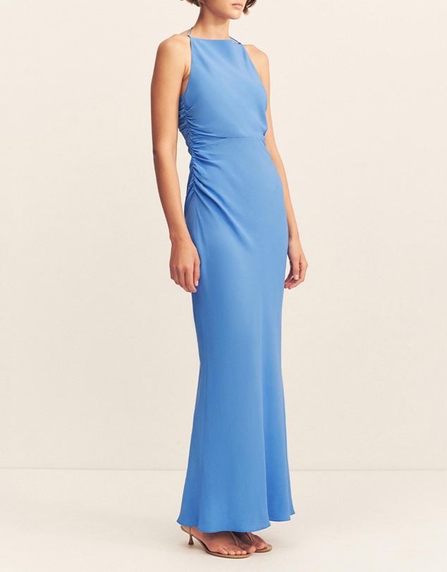 Shona Joy - Pierce High Neck Ruched Maxi Dress
