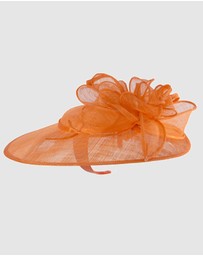 Max Alexander - Large Orange Sinamay Fascinator Hat