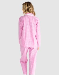 Sant And Abel - Women's Hepburn Gingham Pink Long PJ Set