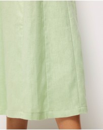 AERE - Pasey Linen Seamed Detail Midi Dress