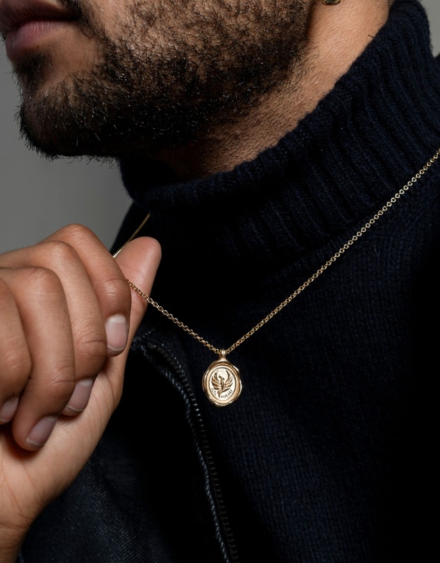 Dower & Hall - Men's 'Fly High' Phoenix Talisman Necklace In Gold Vermeil