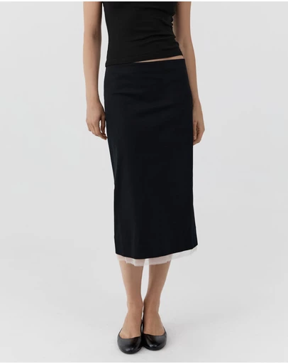 St. Agni - Compact Cotton Layered Column Skirt