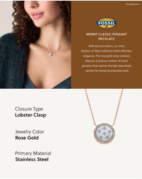 Fossil - Merrit Rose Gold tone Necklace