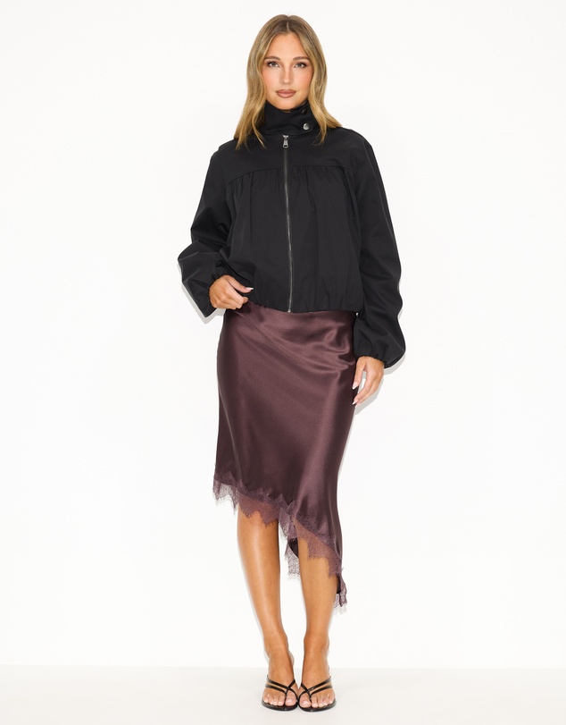 Dazie - Aralina Lace Trim Midi Skirt