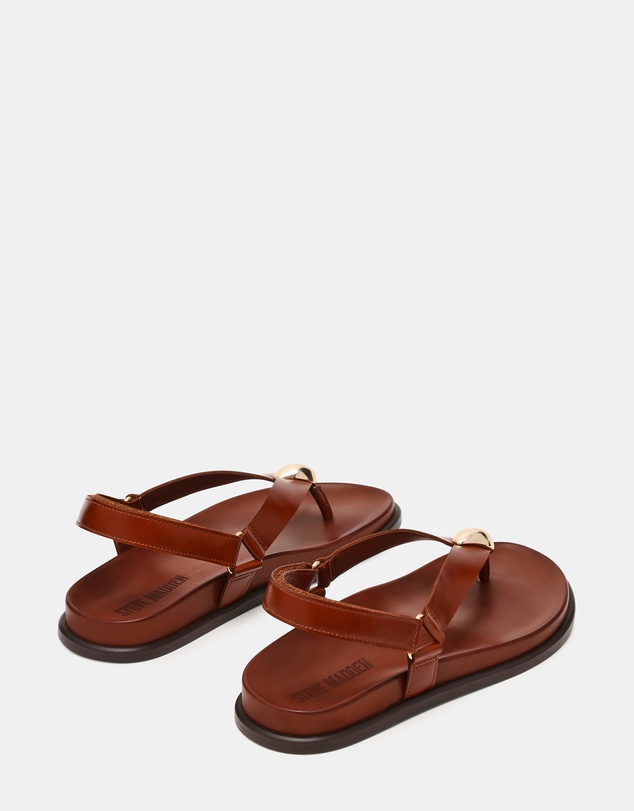 Steve Madden - Elvia Brown Leather Sandals