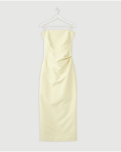 Revibe - Repaired Shona Joy Otis Draped High Neck Midi Dress - AU 10