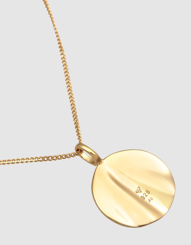 Elli Jewelry - Wave Platelet Layer Necklace in Gold-Plated 925 Silver