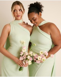 Six Stories - One Shoulder Neck Tie Chiffon Bridesmaid Dress