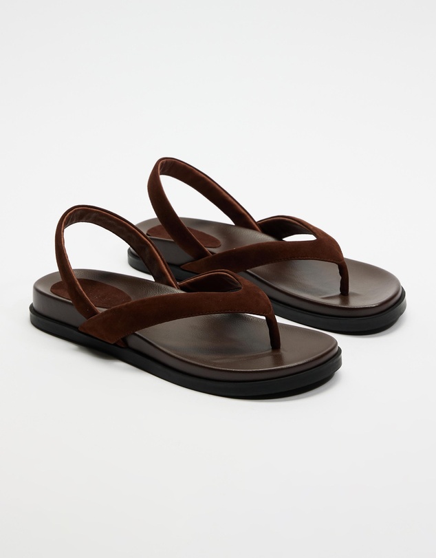 AERE - Suede Sling Back Leather Thongs