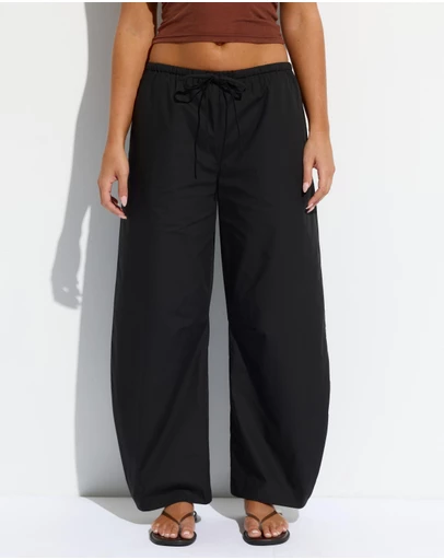 Dazie - Raina Low Rise Cotton Poplin Barrel Pants