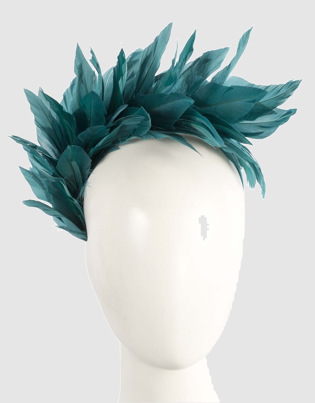 Max Alexander - Modern Teal Green Racing Fascinator