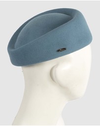Max Alexander - Felt Blue Grey Pillbox Hat