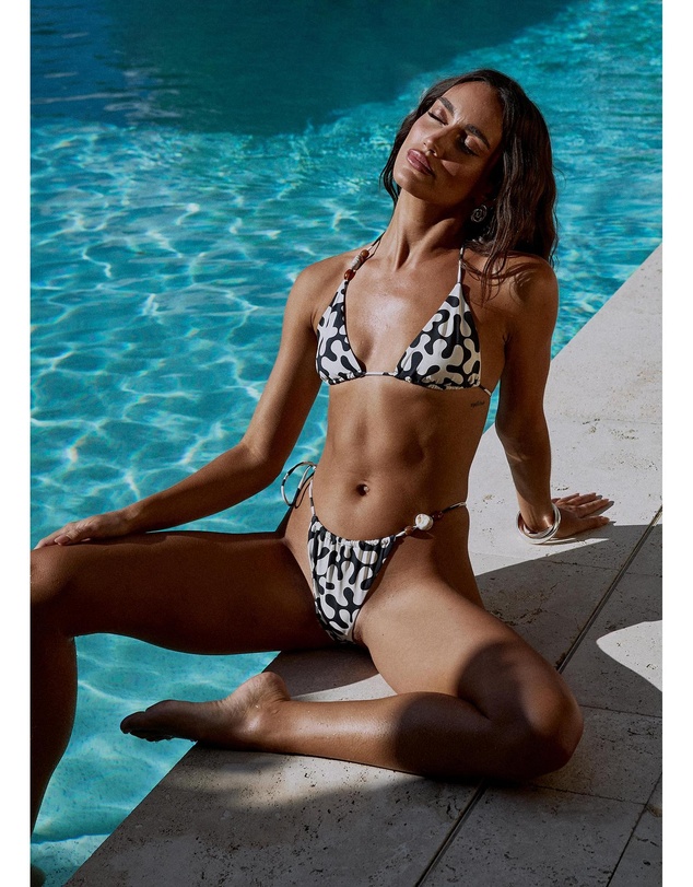 Subtitled - Jose Contrast Beaded Bikini Set