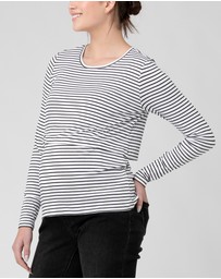 Ripe Maternity - Stripe Layered Nursing Top