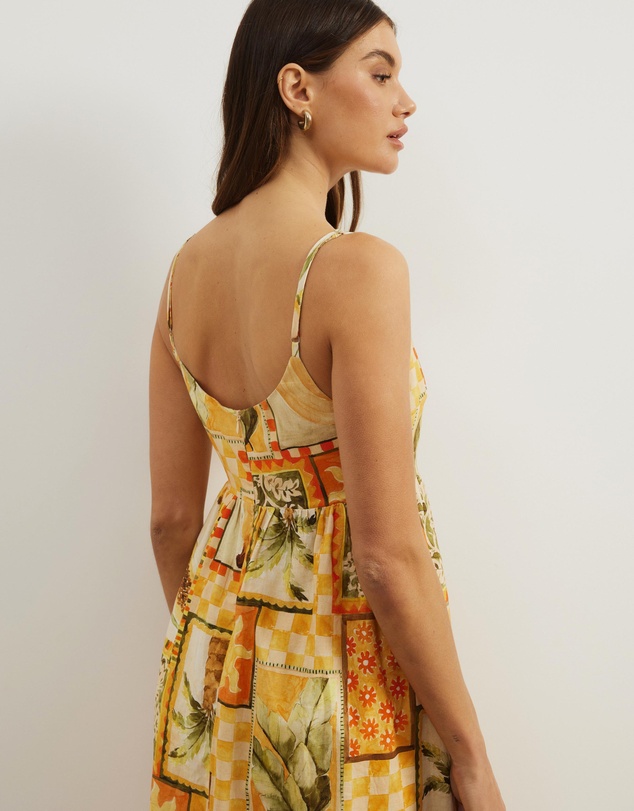 Atmos&Here - Alex Linen Blend Empire Waist Midi Dress