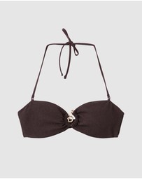 M.N.G - Ribbed Bikini Top With Hoop
