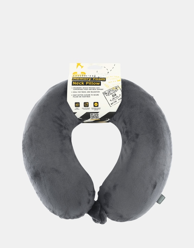 Milleni - Milleni Travel Memory Foam Neck Pillow in Grey