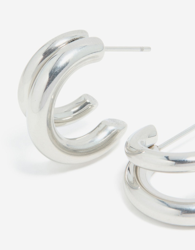 Lovisa - Waterproof Stainless Steel Double Illusion Open Hoop Earrings