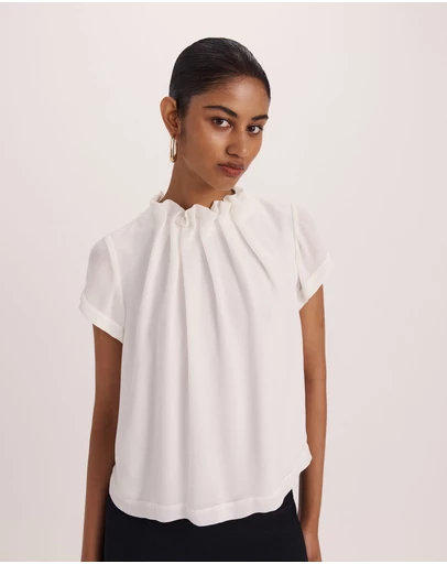 SABA - Willa High Neck Short Sleeve Top